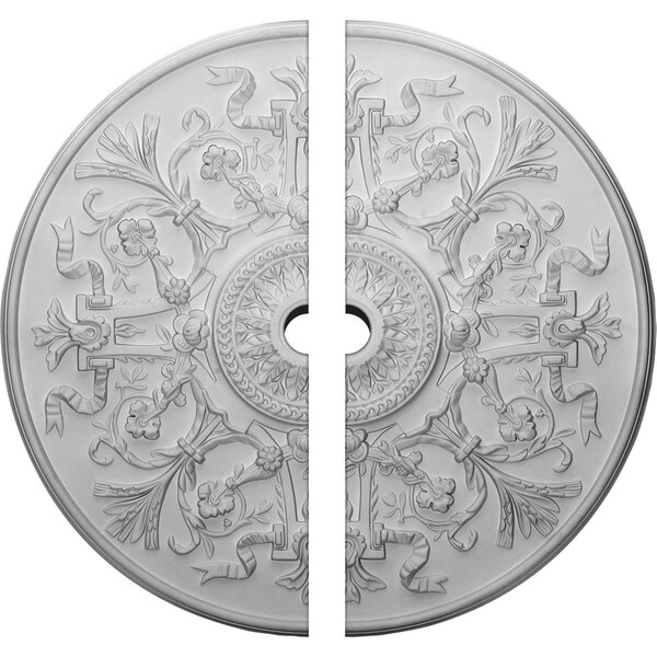 Ekena Millwork Versailles Ceiling Medallion, Two Piece (Fits Canopies up to 3 1/4"), 33"OD x 2 1/2"ID x 1 3/4"P CM33VE2-02500 - main